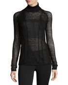 L.a.m.b. Mixed-Knit Turtleneck Sweater - Lyst