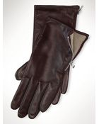 Lauren by Ralph Lauren Leather Zip Gloves - Lyst
