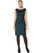 Lauren by Ralph Lauren Petite Cap-Sleeve Satin Dress - Lyst