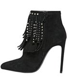 Saint Laurent 115Mm Paris Suede Fringed Studs - Lyst
