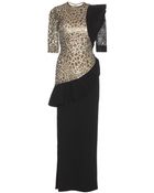 Alessandra Rich Stretch-Silk Dress With Ruffles - Lyst