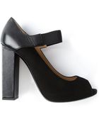 Emporio Armani Peep Toe Sandal - Lyst