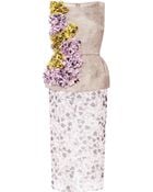 Giambattista Valli Embellished Floralprint Silk Peplum Dress - Lyst