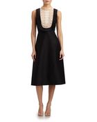 Valentino Embroidered Cottonsilk Bib Dress - Lyst