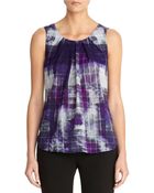 Anne Klein Plaid Shell Top - Lyst