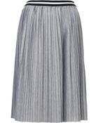 Topshop Jersey Pleated Sporty Midi Skirt Grey Marl - Lyst