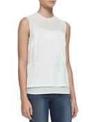 J Brand Boylan Sheer-Yoke Top - Lyst