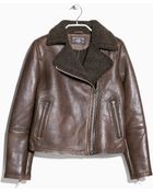 Mango Shearling-Lined Leather Jacket - Lyst