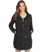 Moncler Woven Cinched Waist Raincoat - Lyst