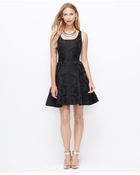 Ann Taylor Scroll Jacquard Flounce Dress - Lyst