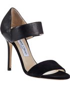 Jimmy Choo Tallow Sandal Black Leather - Lyst