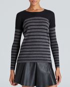 C By Bloomingdale's Stripe Cashmere Crewneck Sweater - Lyst