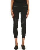 The Kooples Faux-Leather Panelled Cropped Trousers - Lyst