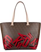 DKNY Coated Logo Shopper - Lyst