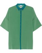 M Missoni Two-Tone Silk Crepe De Chine Shirt - Lyst