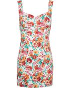 Awake Floral Print Short Dress - Lyst