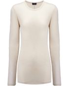Joseph Cotton Silk Round Neck Top In Biscuit - Lyst