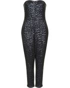Topshop Sequin Bandeau Jumpsuit - Lyst