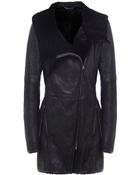 V.sp Hooded Shearling Coat - Lyst