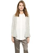 Derek Lam 10 Crosby Peplum Cardigan - Grey Melange - Lyst