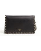 Valentino Black Leather Studded Wristlet Clutch - Lyst