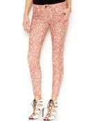 Guess Brittney Pythonprint Skinny Ankle Jeans - Lyst