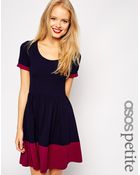 Asos Skater Dress With Contrast Band - Lyst