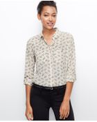 Ann Taylor Camel Print Silk Camp Shirt - Lyst