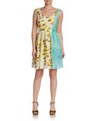 Plenty By Tracy Reese Paneled Print Frock Dress - Lyst