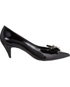 Saint Laurent Spike Bow Point-Toe Pumps - Lyst