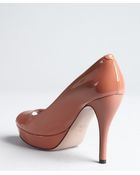 Gucci Desert Rose Patent Leather Peep Toe Platform Pumps - Lyst