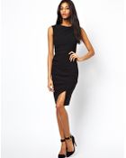 Asos Pencil Dress With Cowl Neck And Zip Detail - Lyst