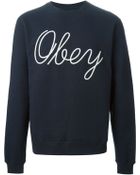 Obey Logo Print Sweatshirt - Lyst