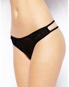 Asos Crochet Back Mesh Thong - Lyst