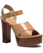 Michael Kors Dara Leather Platform Sandal - Lyst