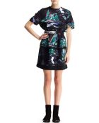 Balenciaga Short Sleeve Printed Self Belt Dress - Lyst