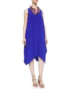 Eileen Fisher Silk Crepe De Chine Asymmetric Dress - Lyst