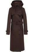 Derek Lam Long Wool Flannel Trench Coat With Hood - Lyst