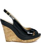 Dune Glazier Cross Front Sling Back Wedge Sandal - Lyst