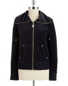 Michael Michael Kors Petite Velour Zip Up - Lyst