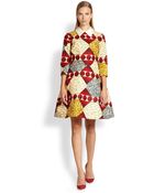 Stella Jean Collared Geometric-Print Dress - Lyst