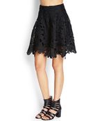 Forever 21 Floral Crochet A-Line Skirt - Lyst