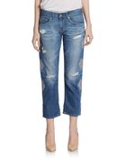 Ag Adriano Goldschmied Stitched Crop Boyfriend Jeans - Lyst