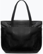 Zara Structured Leather Shopper Bag - Lyst