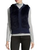 Gorski Layered Rabbit Fur Hoodie Vest - Lyst