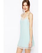 Asos Mini Cami Dress With Lace Trim - Lyst