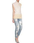 McQ by Alexander McQueen Wool-Cashmere Tonal Colorblock Knit Top - Lyst