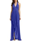 Nicole Miller Chiffon Halter Gown - Lyst