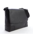 Hugo Boss Black Leather Messenger Bag - Lyst