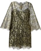 Dolce & Gabbana Metallic Floral Lace Dress - Lyst